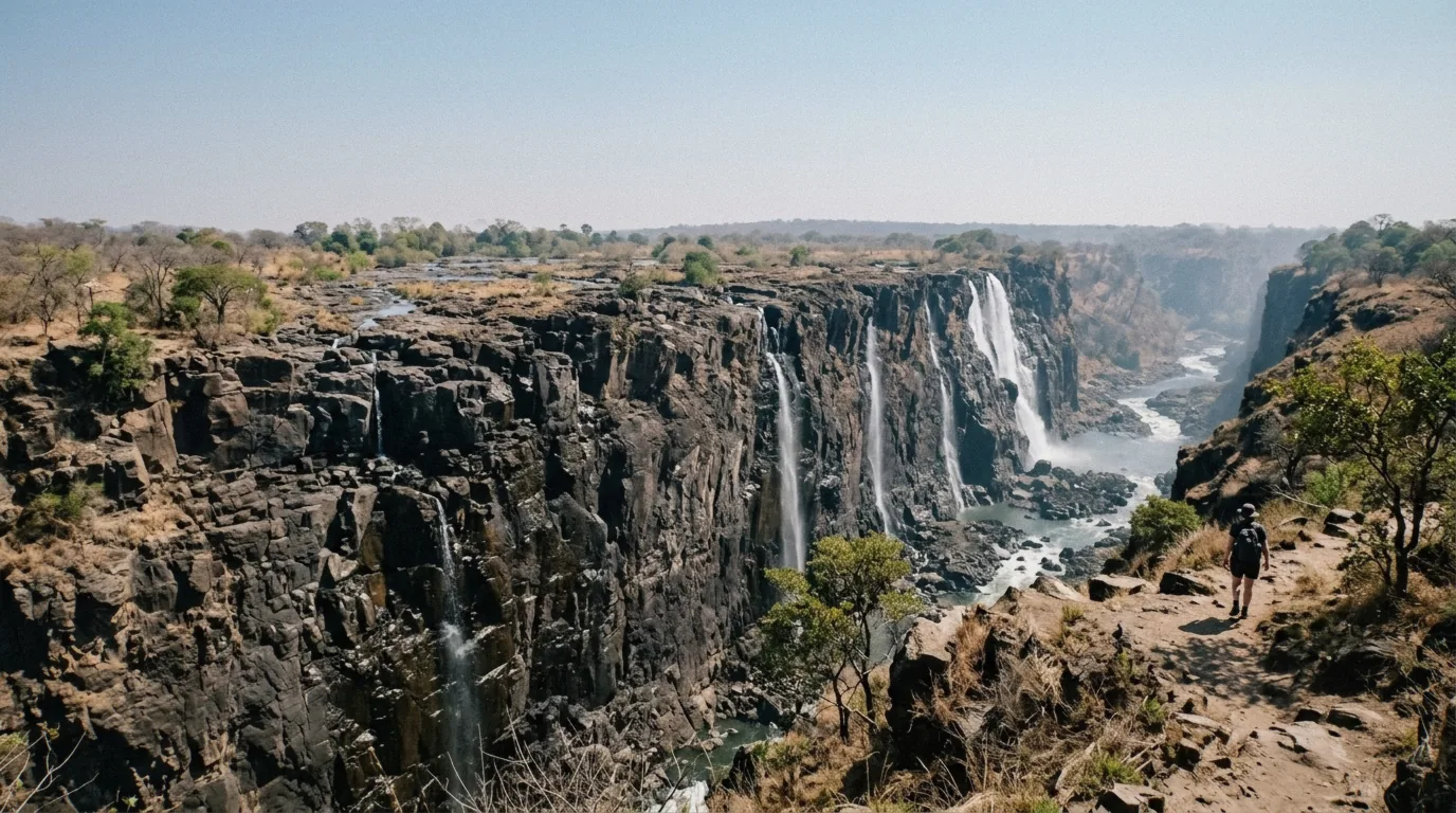 Low water rock face, the other side of the best time to visit Victoria Falls